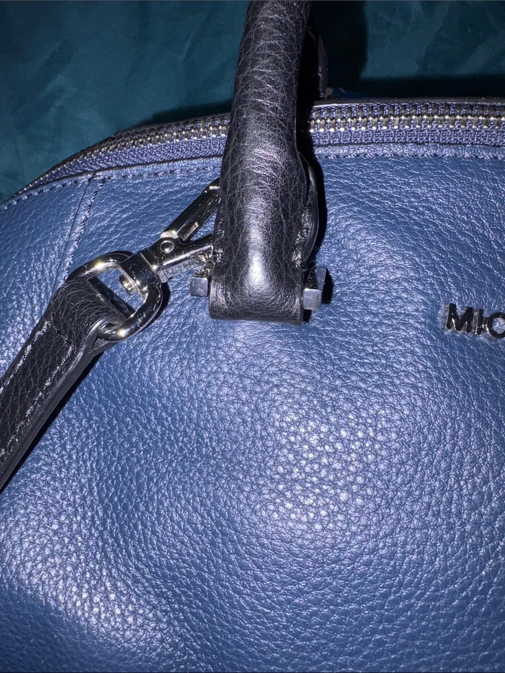 Michael Kors Riley Large Satchel -Dark / Navy Blue